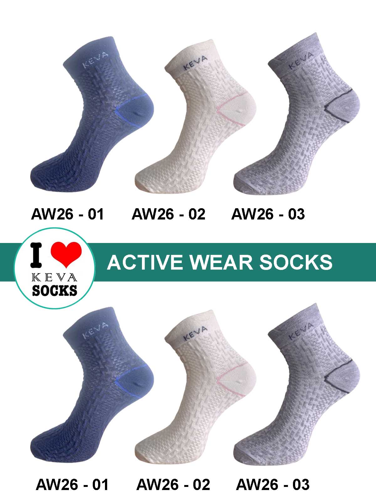 Kevasocks Women Ankle Self Design Socks Activewear 6 Pairs Pack Aw26