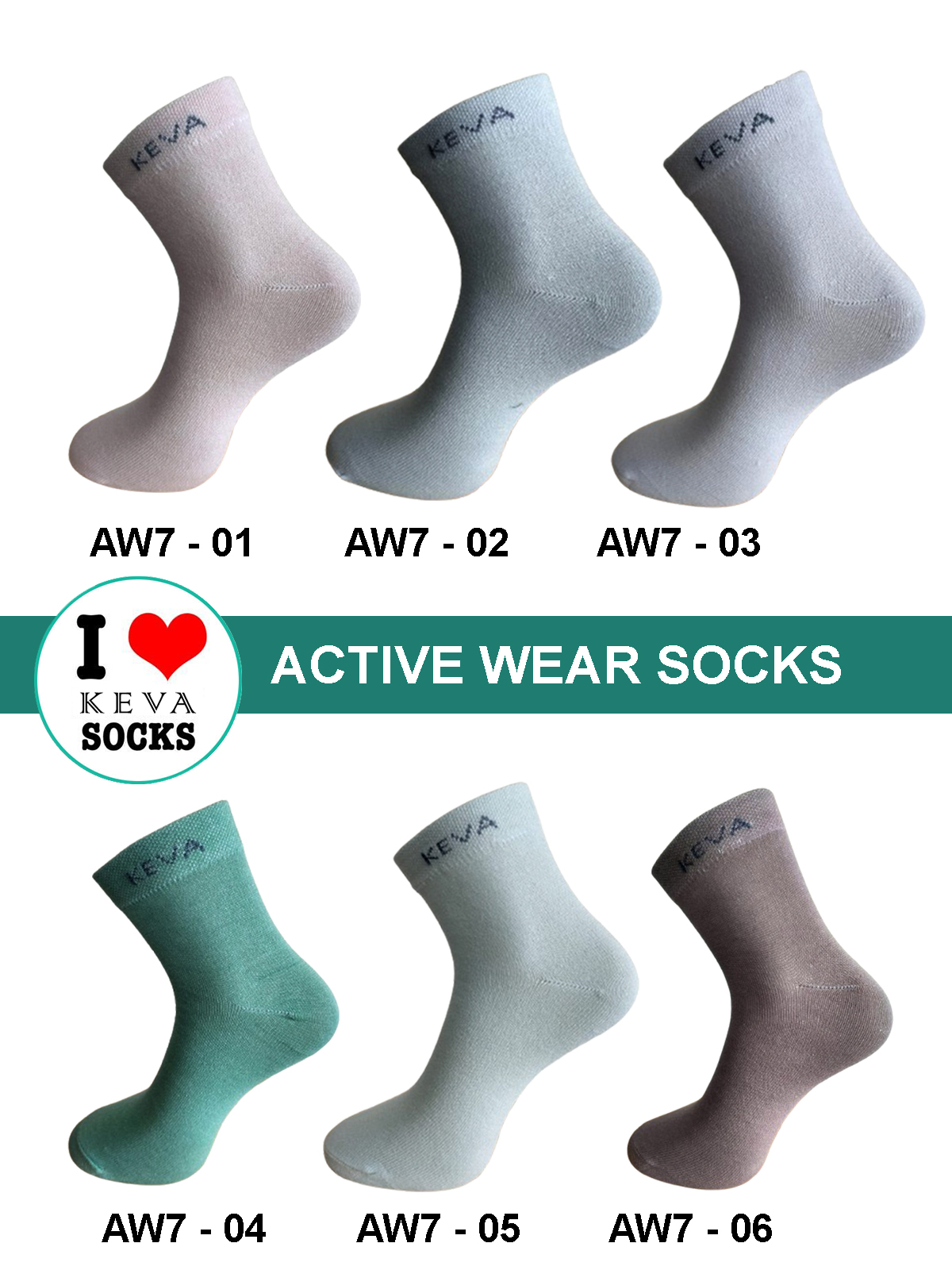 Women Ankle Plain Socks Activewear 6 Pairs Pack Aw7