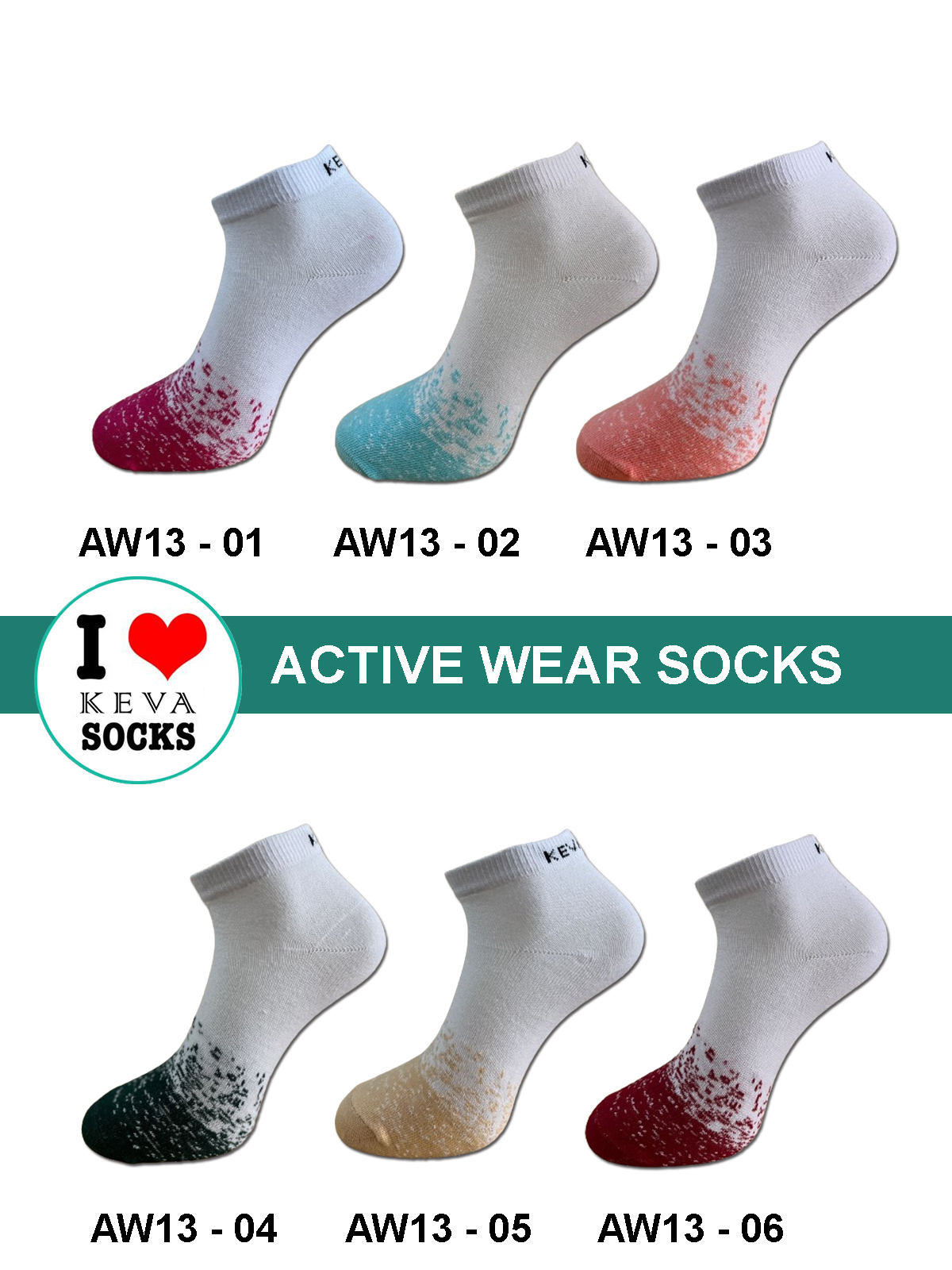 Women Ankle Designer Socks Budget Friendly Activewear 6 Pairs Pack Aw13
