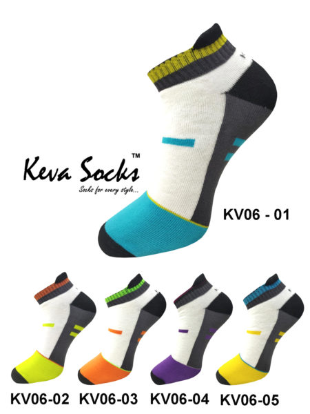 Keva Socks Unisex Ankle Low Cut Neon Sports Cotton Tab Socks For Men & Women