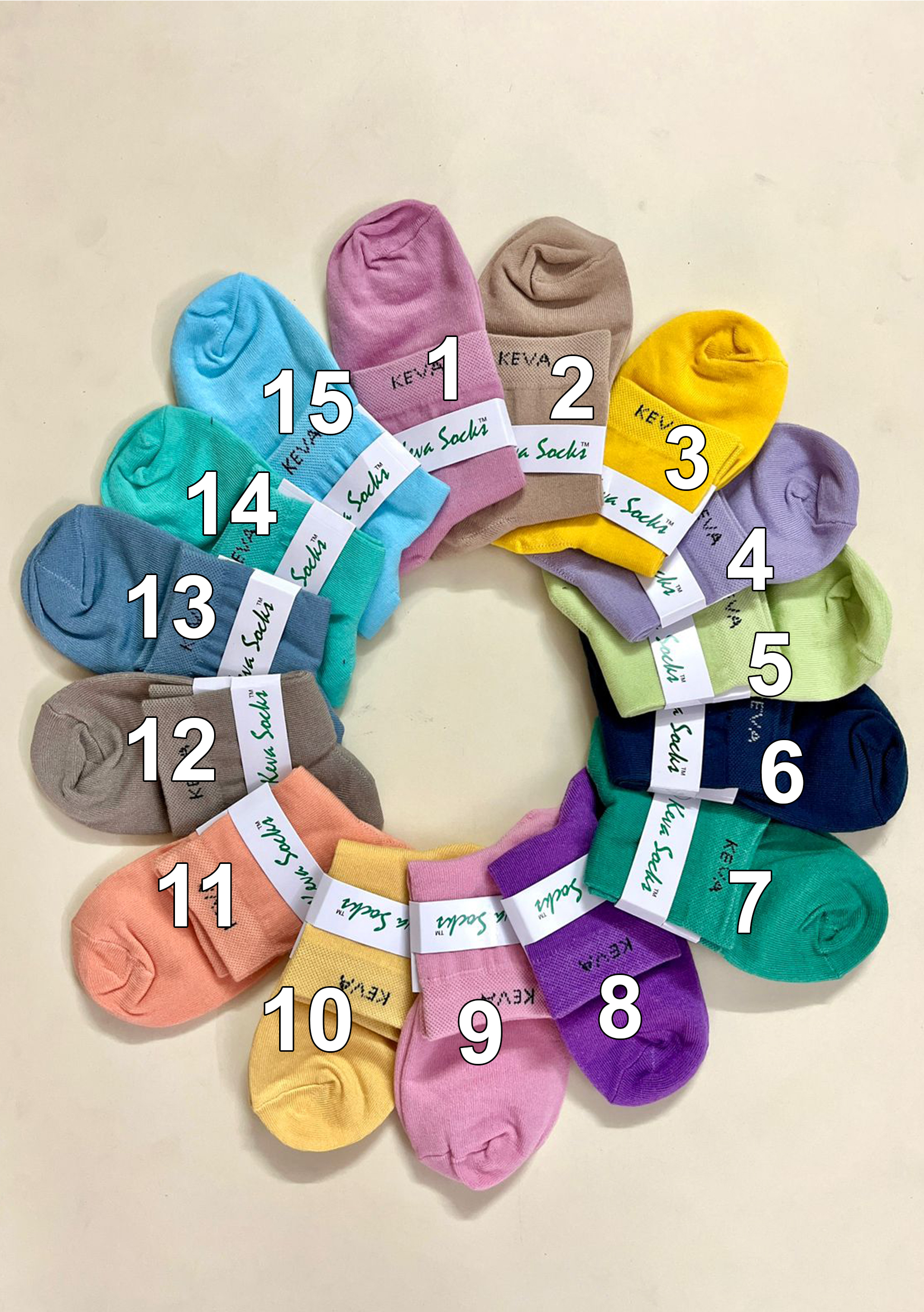 Combo Offer Ladies Plain Cotton Socks 15 Pairs Pack kv75
