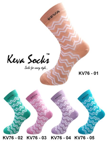 Keva Socks Chevron For Girls Women 5 pairs Pack made In India Kv76