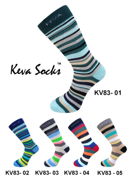 Keva Socks Funky Striped Colourful Cotton Socks For Men 5 pcs Pack KV83