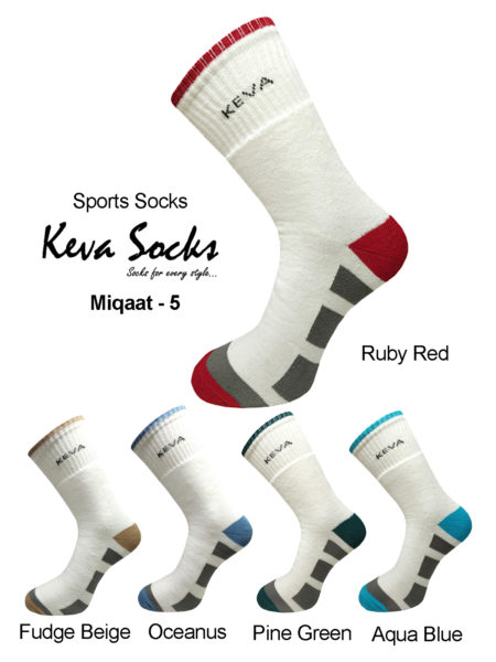 Keva Socks For Men Calf Crew Miqaat Sports Moisture Wicking Socks 5 pairs pack MQ5