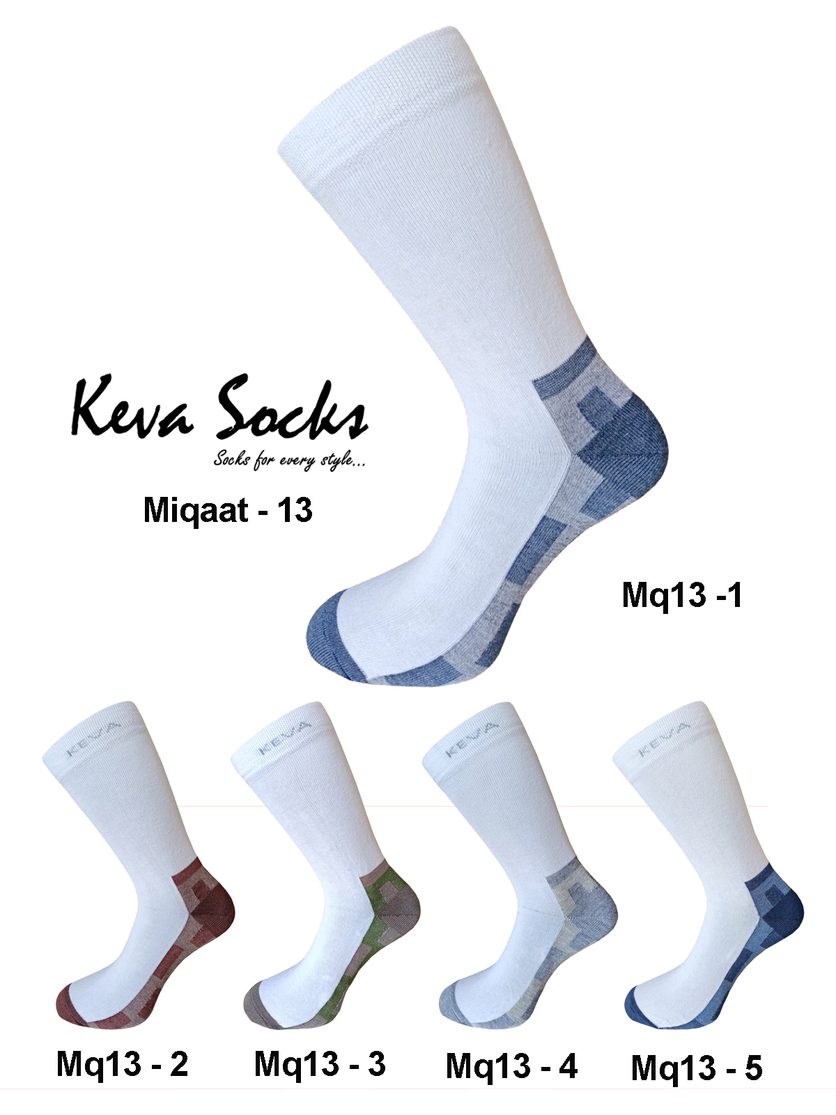 Keva Socks For Men Dark Base Miqaat Socks 5pairs pack Mq13