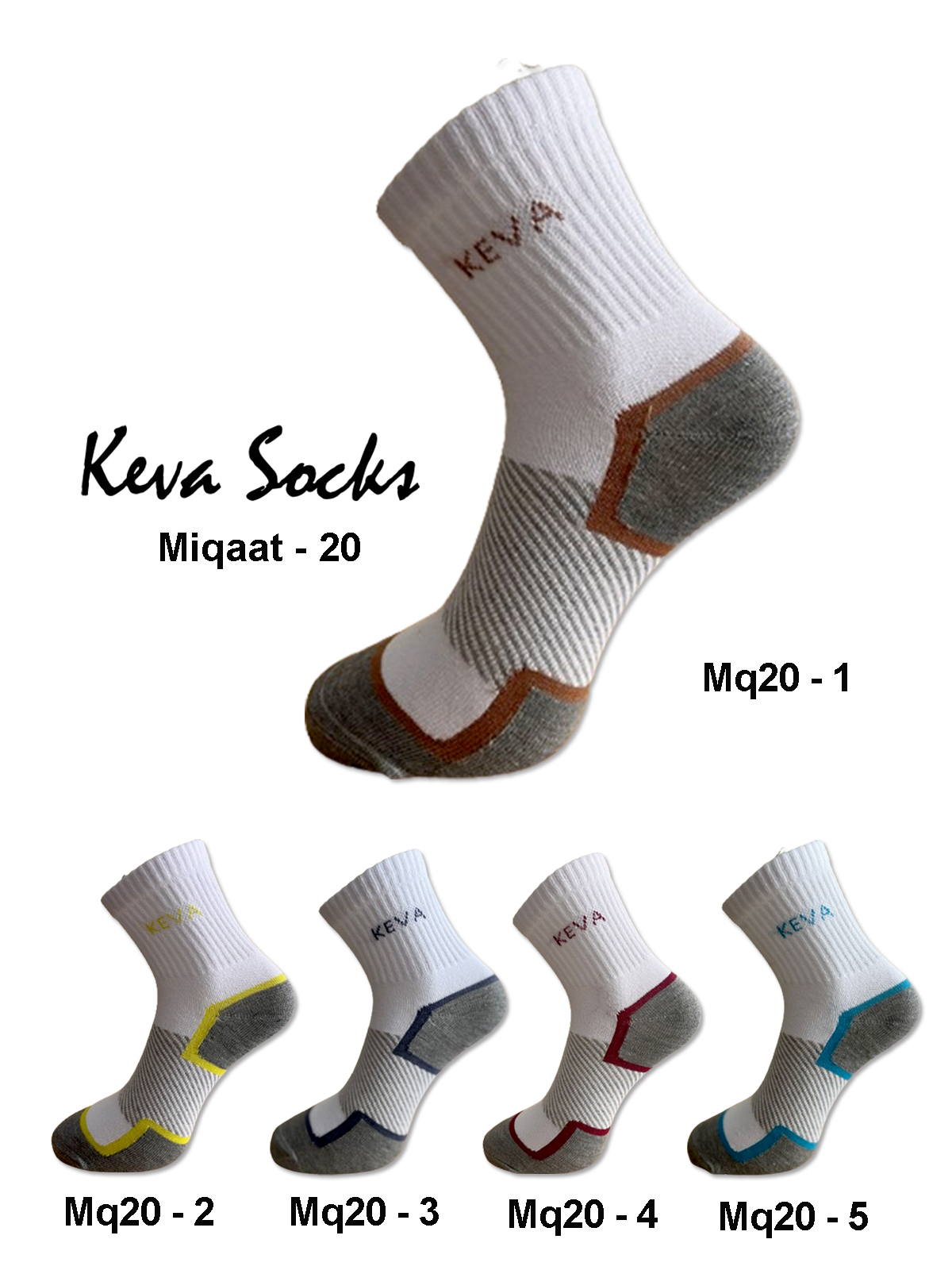 Keva Socks For Men Dark Base Miqaat Ankle Socks 5pairs pack Mq20