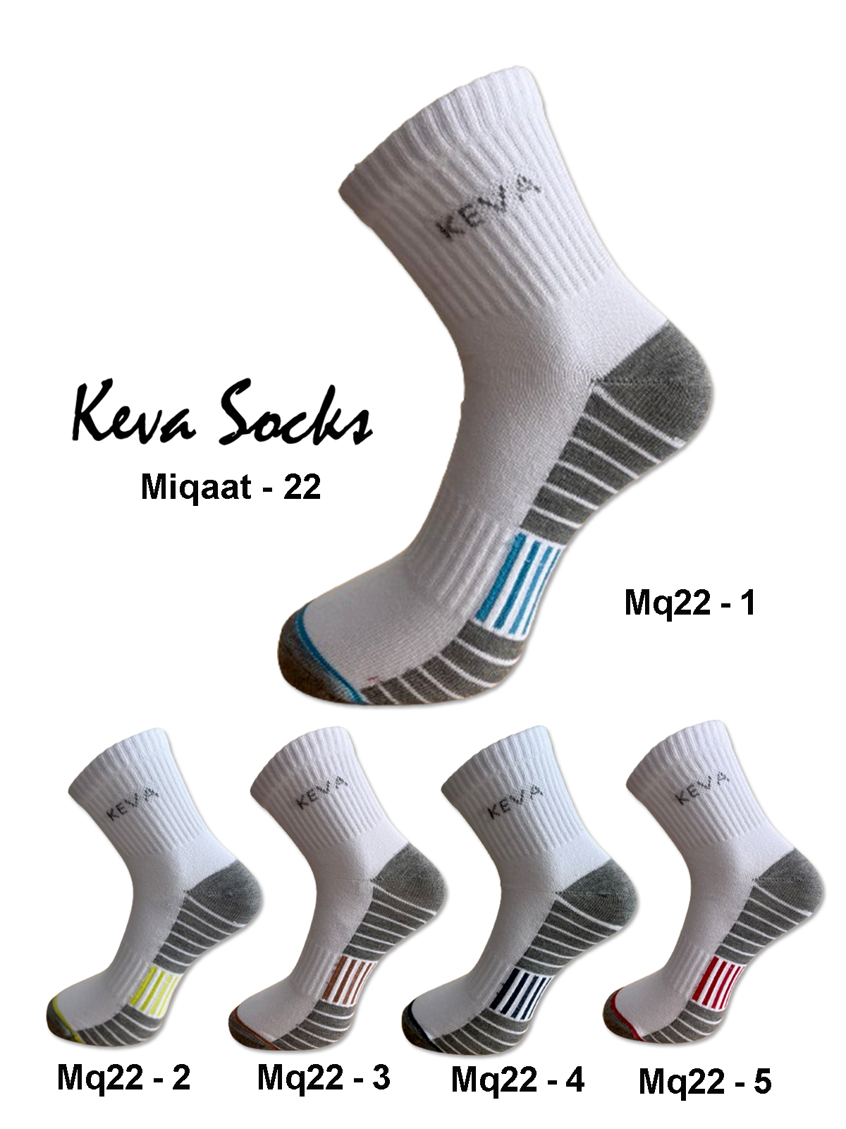 Keva Socks For Men Dark Base Miqaat Ankle Socks 5pairs pack Mq22
