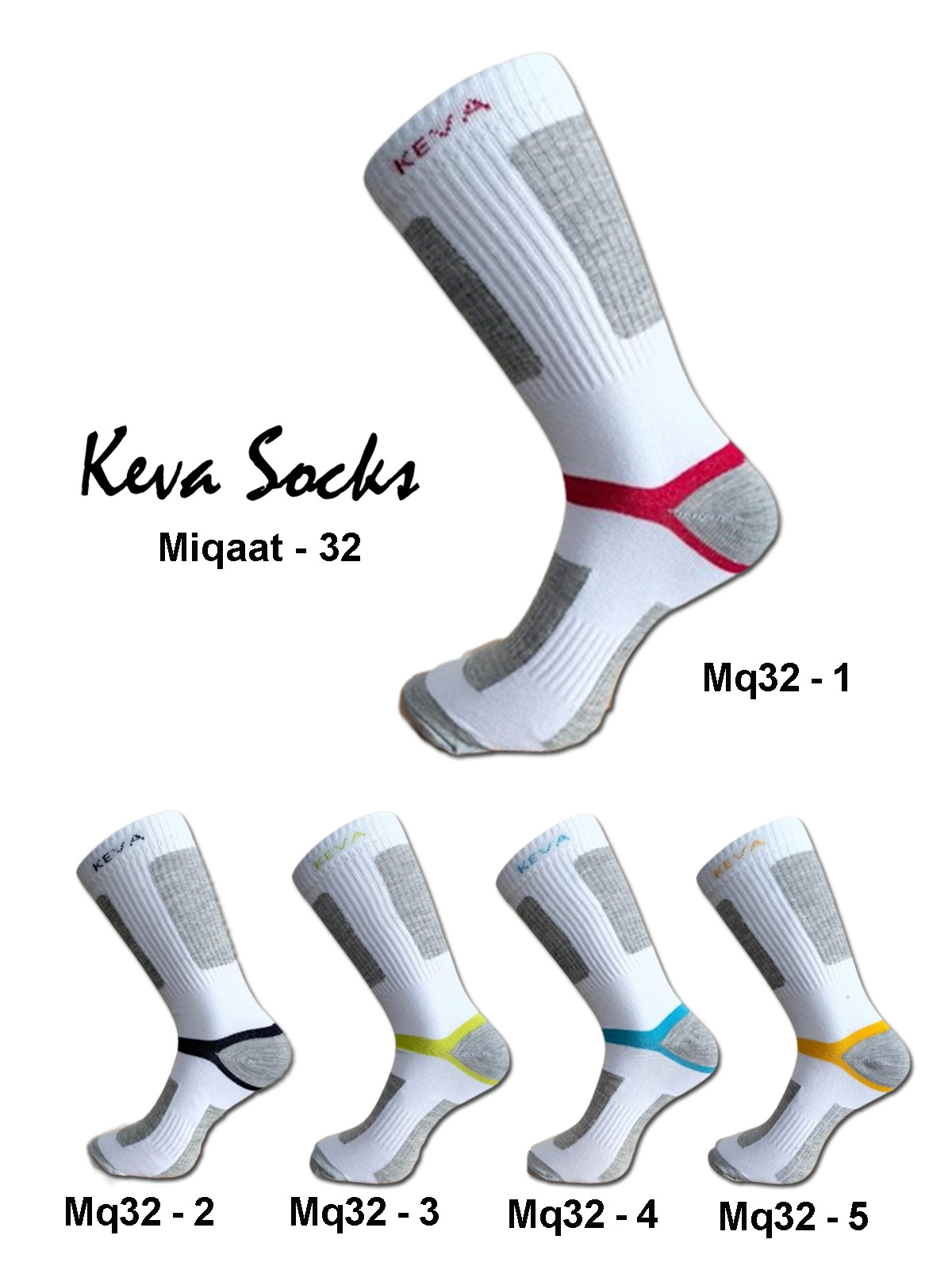 Keva Socks For Men Dark Base Miqaat Crew Socks 5pairs pack Mq32