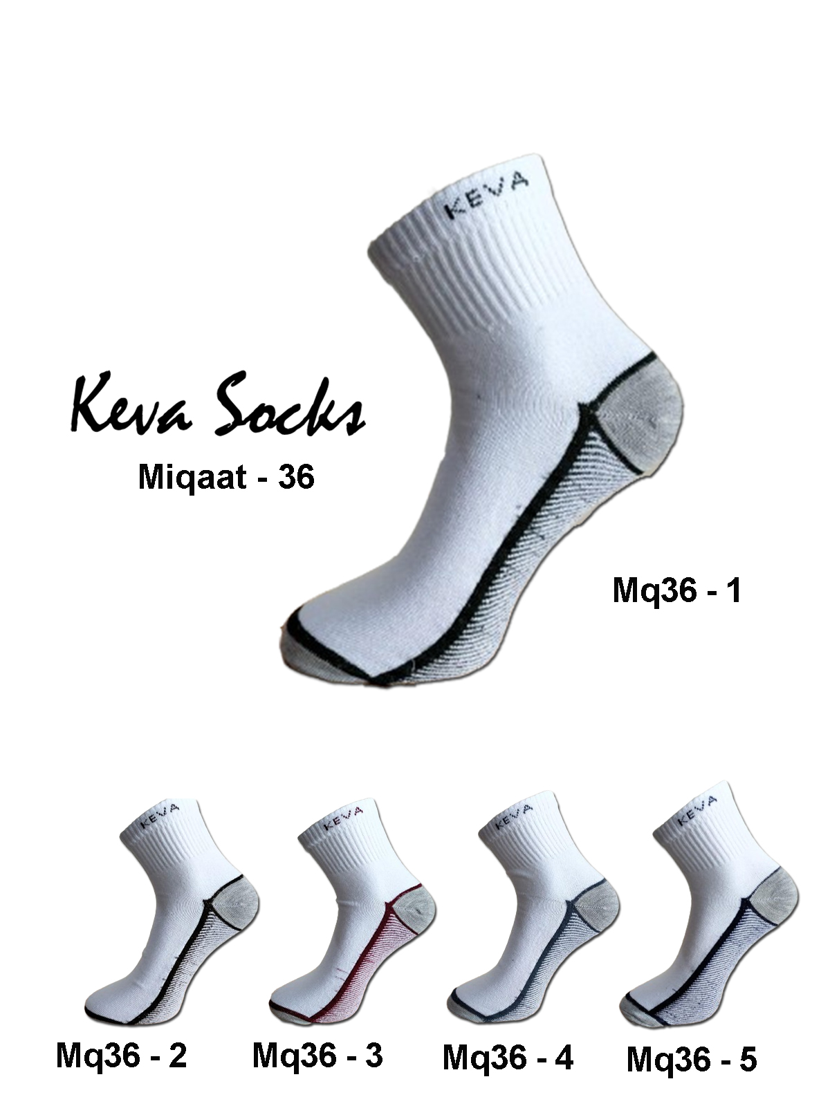 Keva Socks For Men Dark Base Miqaat Ankle Socks 5pairs pack Mq36