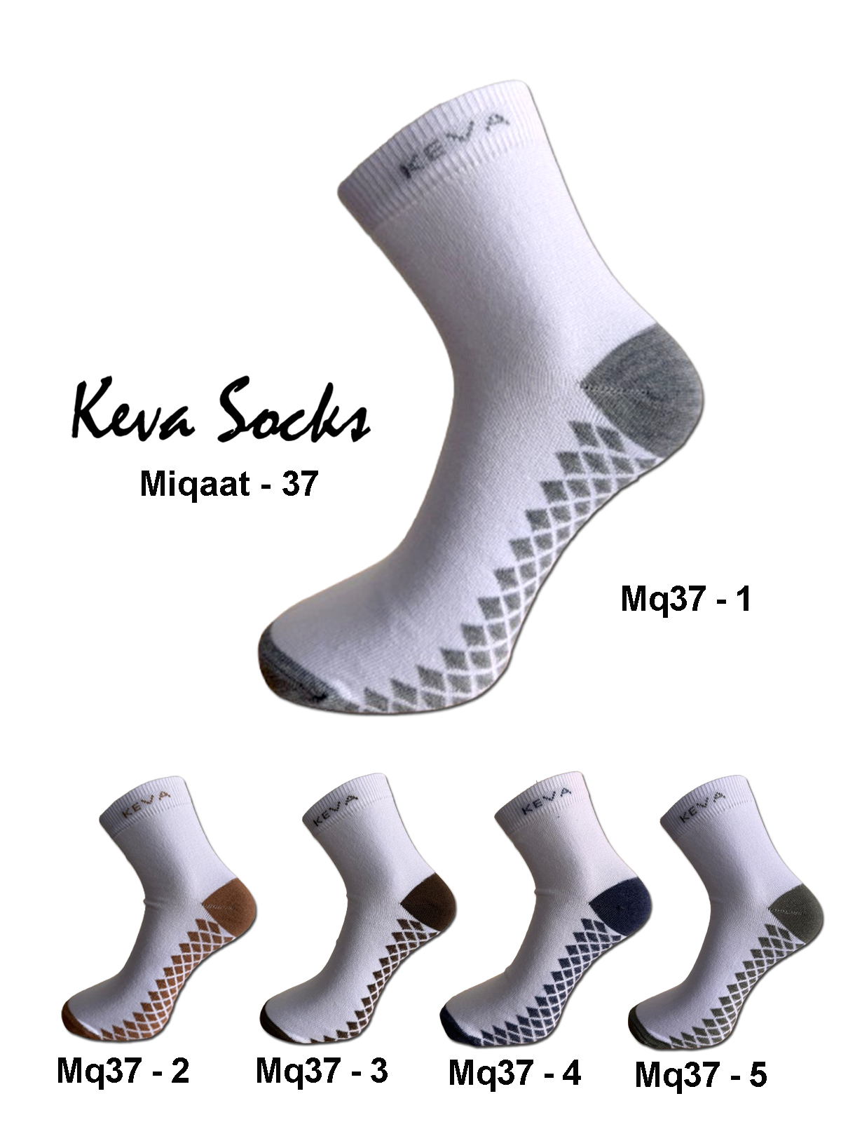 Keva Socks For Men Dark Base Miqaat Ankle Socks 5pairs pack Mq37