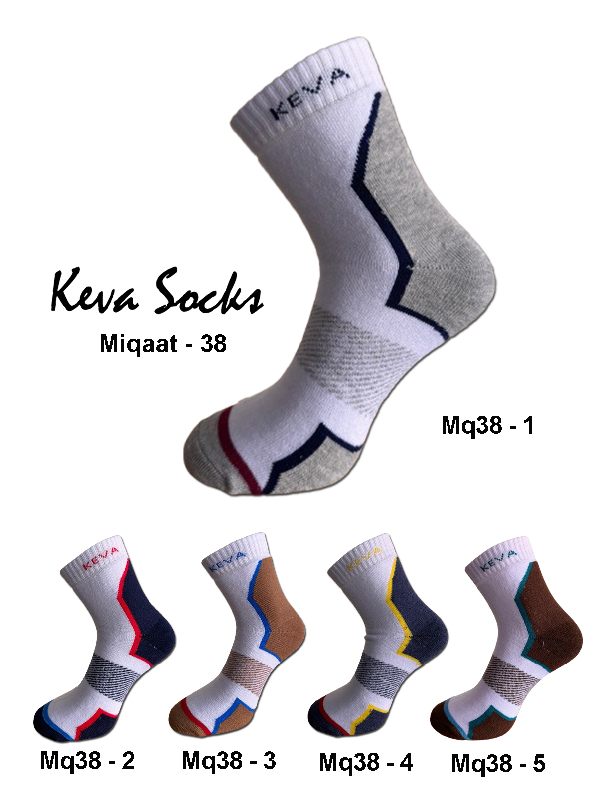 Keva Socks For Men Dark Base Miqaat Ankle Socks 5pairs pack Mq38